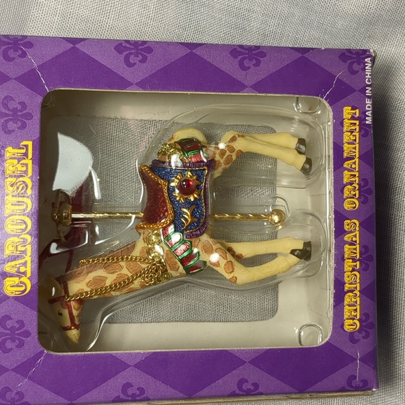 Costco NIB set 4 Carousel Christmas Ornaments. Lion, Giraffe, Elephant, Camel. - Picture 8 of 9